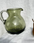 Handblown Olive Green Pitcher
