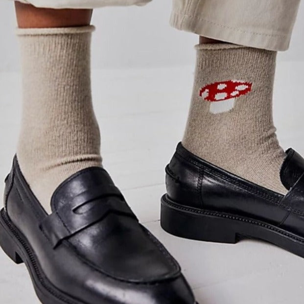 Red Cap Cashmere Crew Socks