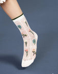 Horticulture Sheer Crew Socks White