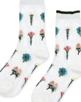 Horticulture Sheer Crew Socks White