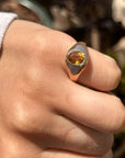 Antique Citrine Flush Mount Ring