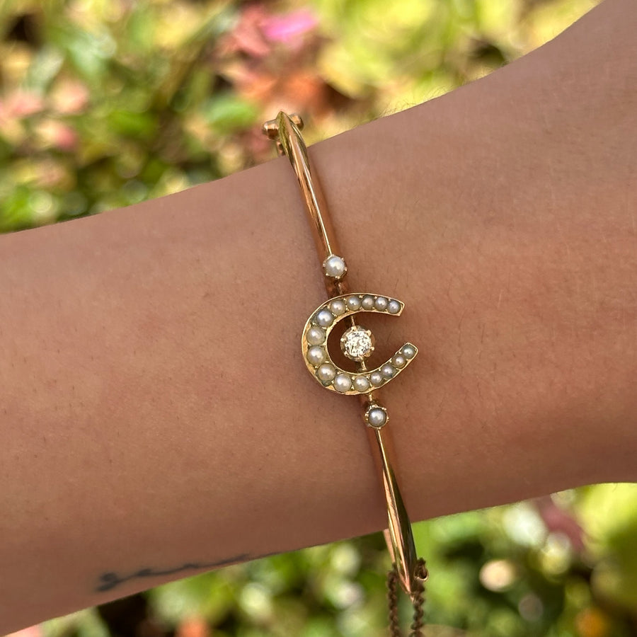Antique Horseshoe Bangle Bracelet