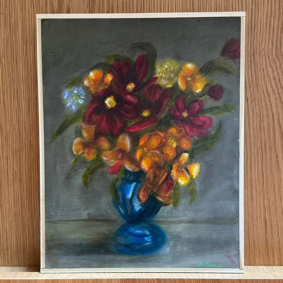 "Mixed Bouquet, Blue Vase" by Alison Parsons