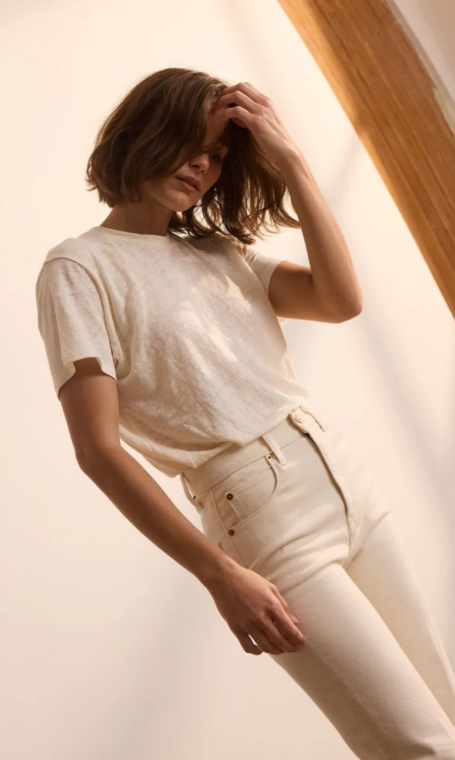 Jamie Haller Linen Chameleon Tee in Ecru