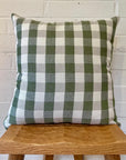 Gingham Green Pillow