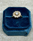 Vintage 14k + Diamond Flower RIng