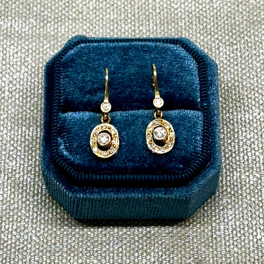 Vintage Drop Diamond Earrings