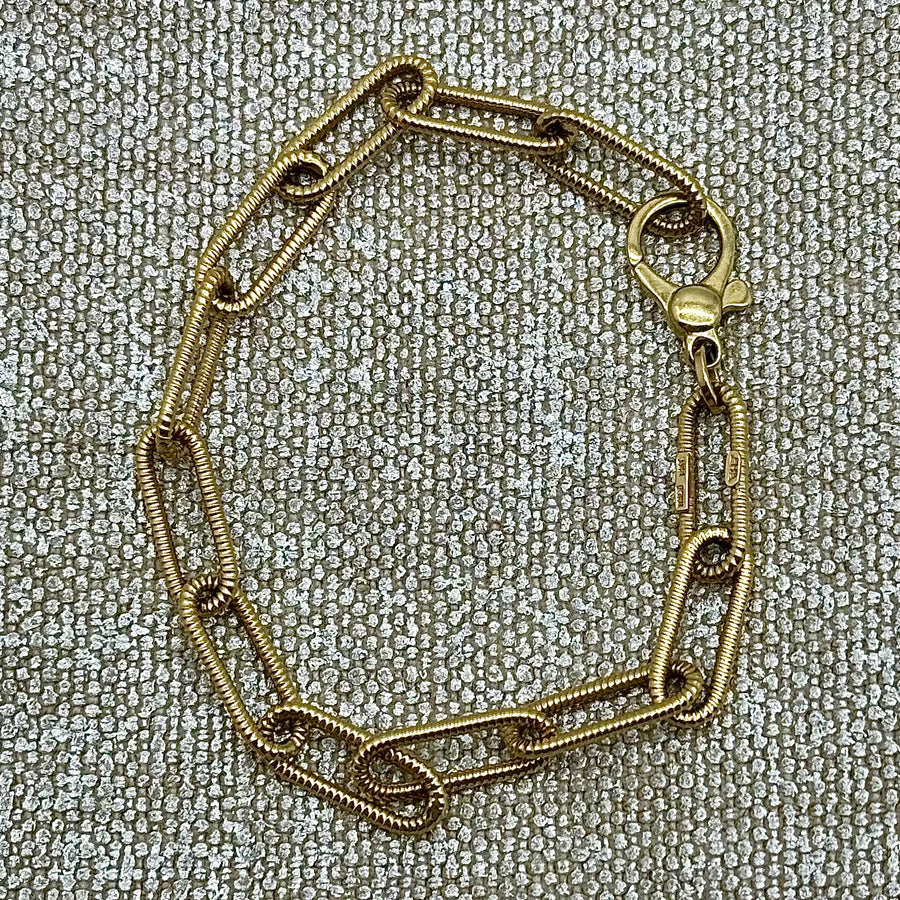 18k Gold Paper Clip Bracelet