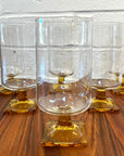 Vintage Amber Water Glasses Set/6