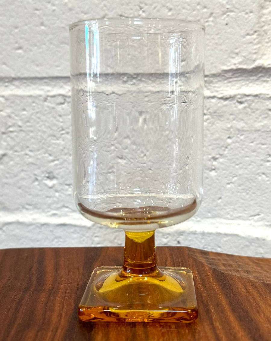 Vintage Amber Wine Glasses Set/6