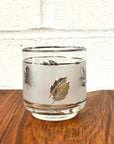 Vintage Silver Leaf Frosted Glasses, Set/6