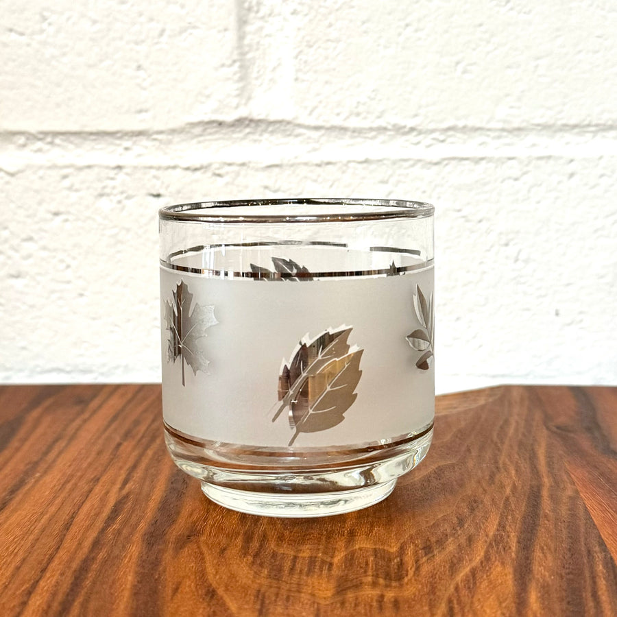 Vintage Silver Leaf Frosted Glasses, Set/6