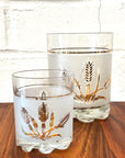 Vintage "Golden Wheat" Cocktail Glasses Set/7