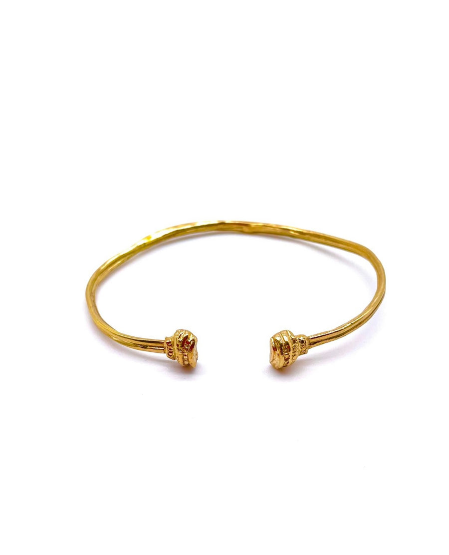 14k Solid Gold Open Thin Bangle