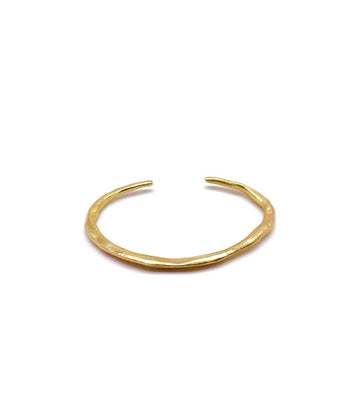 14K Solid Gold Wide Open Bangle