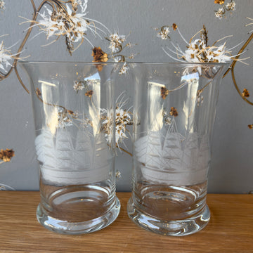 Vintage Clipper Ship Mugs, Set/2