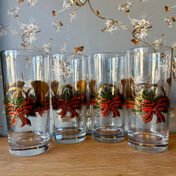 Vintage French Horn Highball Glasses, Set/4