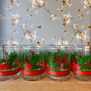 Vintage Berry Old Fashioned Glasses, Set/8