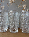 Vintage Crinkle Glass Water Glasses, Set/6