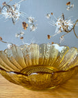 Vintage Amber Glass Flower Bowl