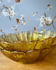 Vintage Amber Glass Flower Bowl