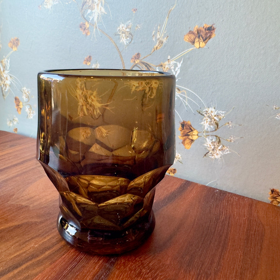 Vintage Amber Cocktail Glasses, Set/6