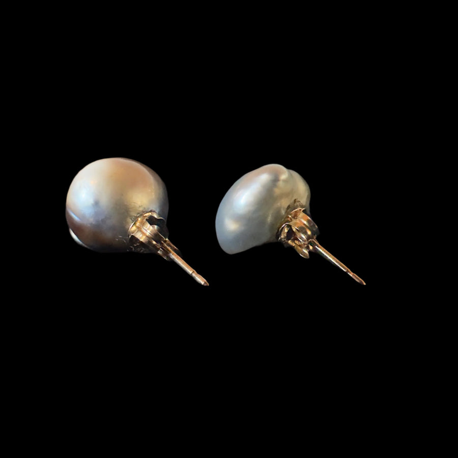 Vintage Baroque Grey/Black Pearl Earrings