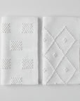 Portuguese Cotton Bathmat in White Squares