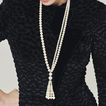 Ivory Stone Tassel Necklace