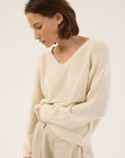 Jamie Haller V Fave Sweater in Ecru