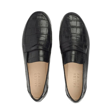 Jamie Haller Black Croc Loafer