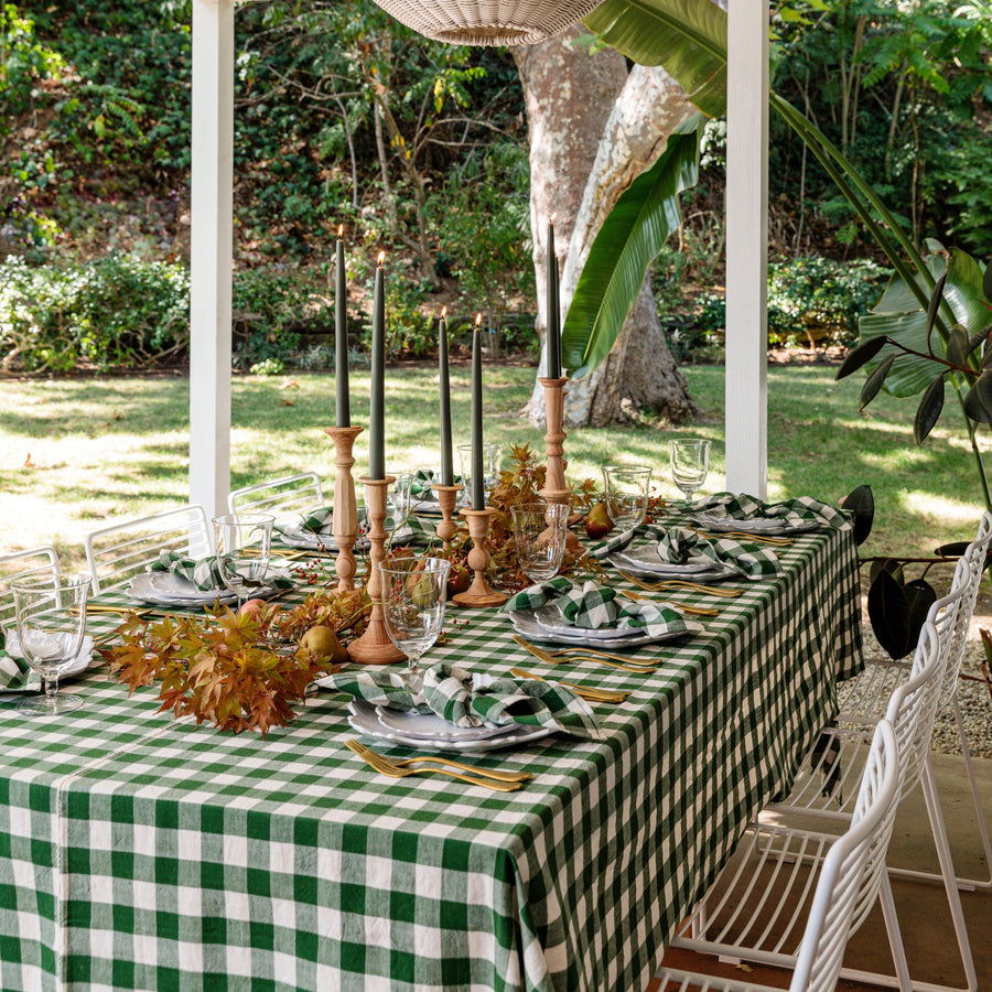 Large Gingham Tablecloth in Hunter