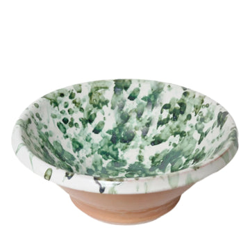 Large Green Splatterware Mixing Bowl