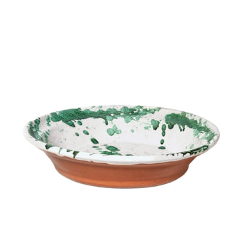 Large Green Splatterware Serving Dish