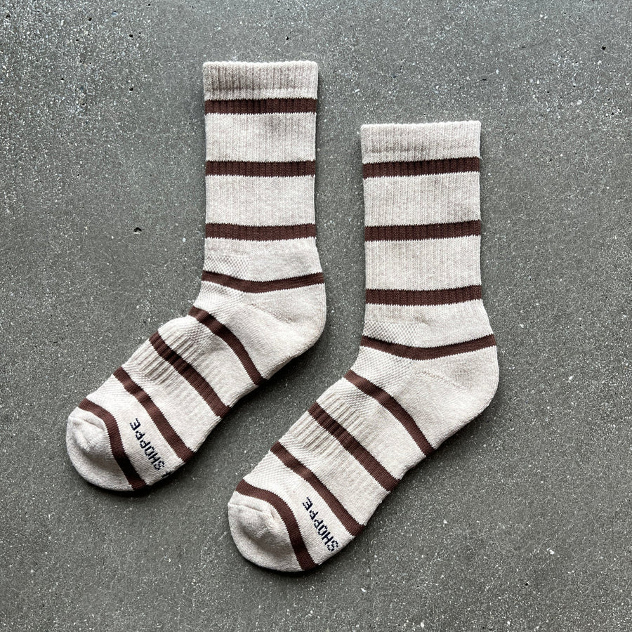 Le Bon Shoppe Stripe Boyfriend Socks Flax
