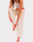 Llea Blue Becca Wide Leg Pants in White