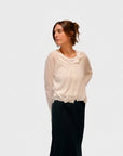 Llea Blue Kenni Bias Linen Twill Skirt in Ink
