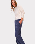 Llea Blue Raglan Sleeve Sweatshirt in White