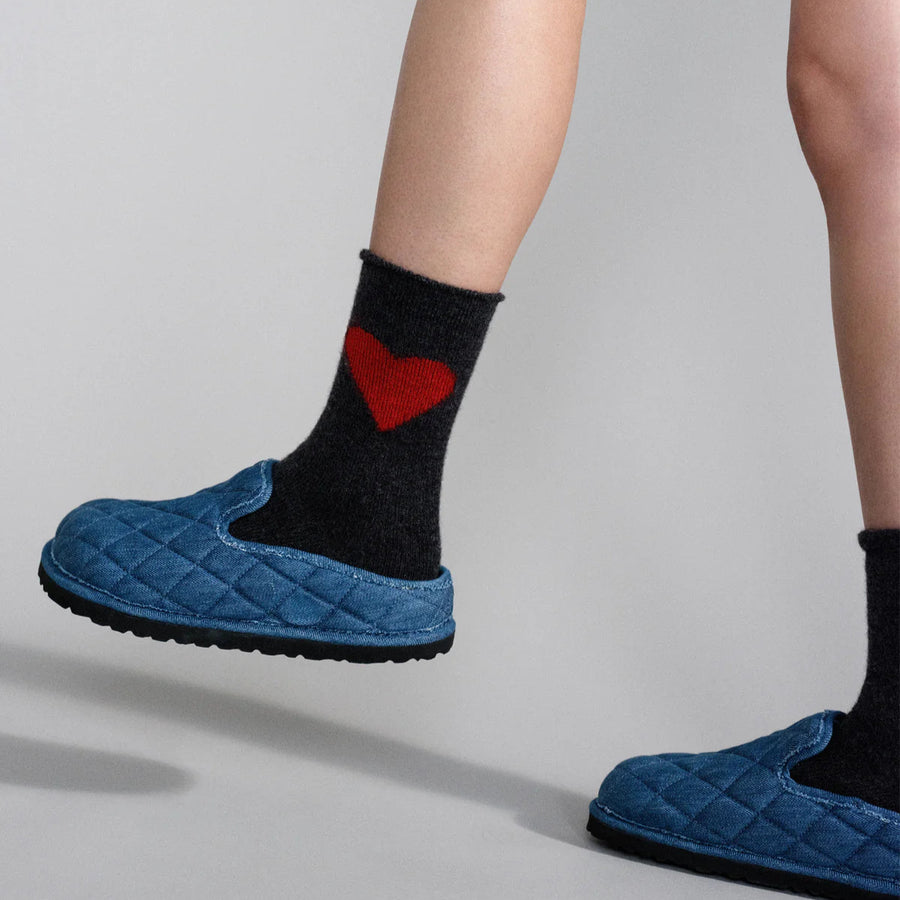 Love Cashmere Crew in Charcoal