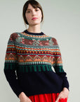 Mabel Fairisle Pullover in Navy