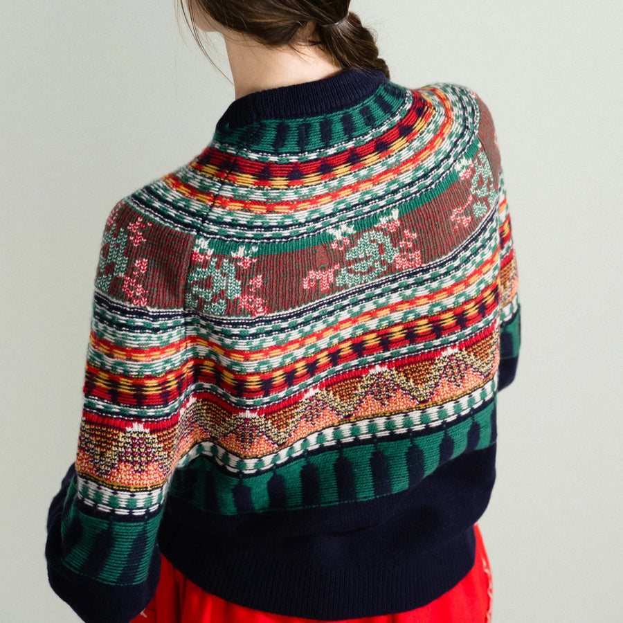 Mabel Fairisle Pullover in Navy