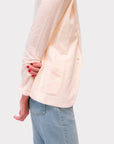 Majestic One Button Blazer in Cream Stretch Linen