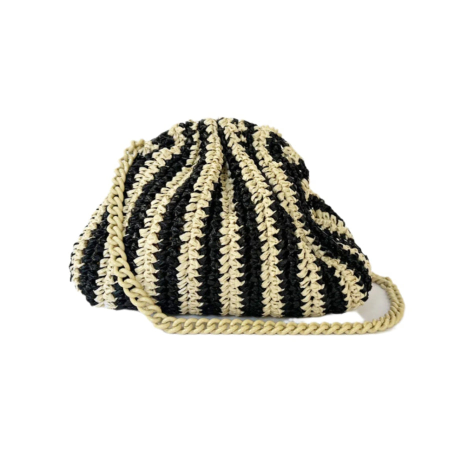 Maria La Rosa Mini Clutch in Black Stripe