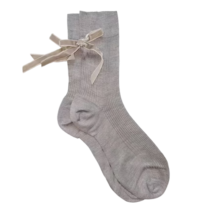 Maria La Rosa Velvet Bow Sock
