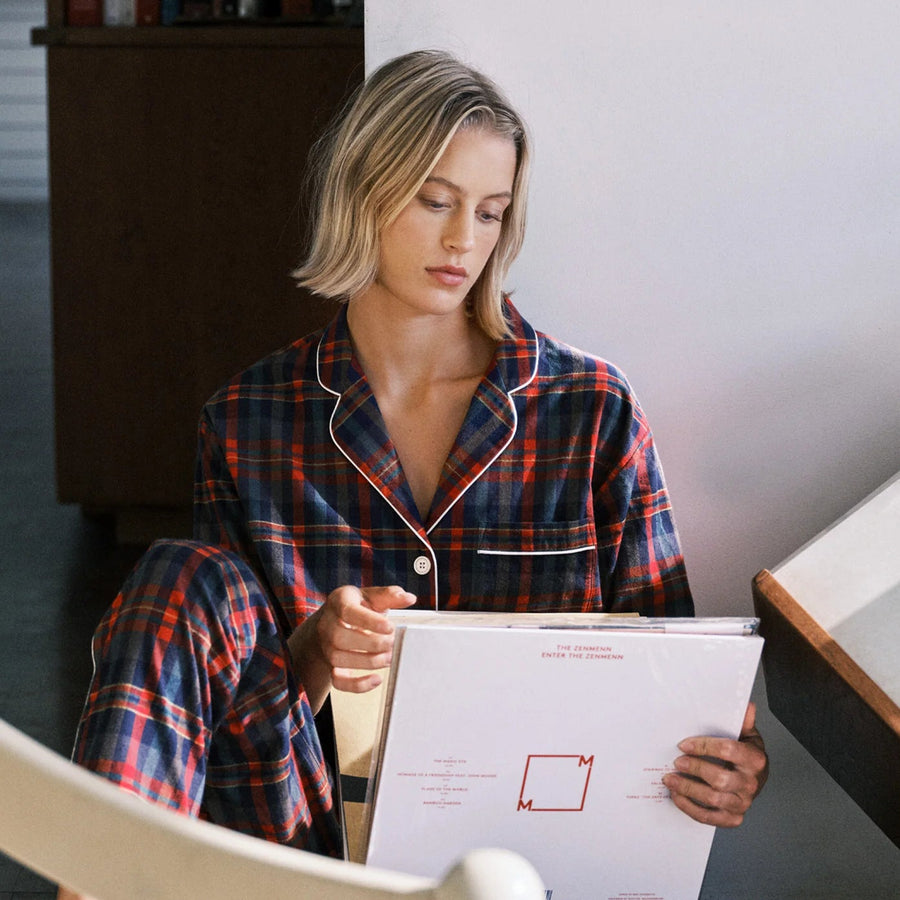 Marina Pajama Set in Berry Plaid Flannel