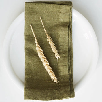 Martini Olive Linen Napkins Set of 4