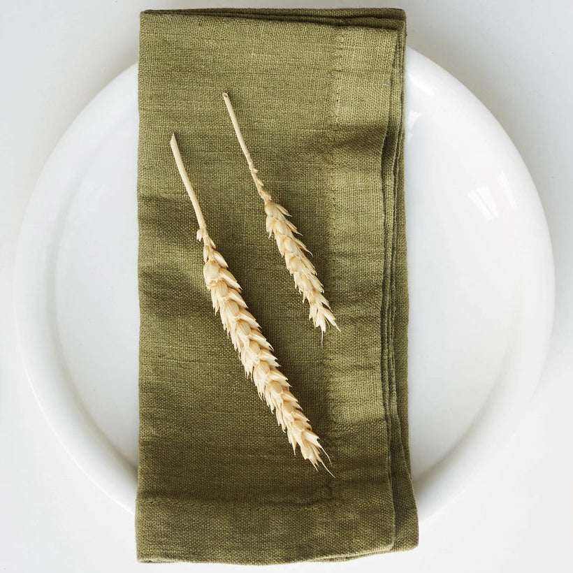 Martini Olive Linen Napkins Set of 4