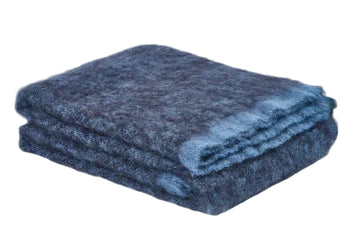 Mohair Throw Blanket in Clash Black