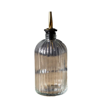 Olive Oil & Vinegar Glass Scallop Fluted Bottle