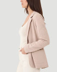 One Button Blazer in Desert Stretch Linen